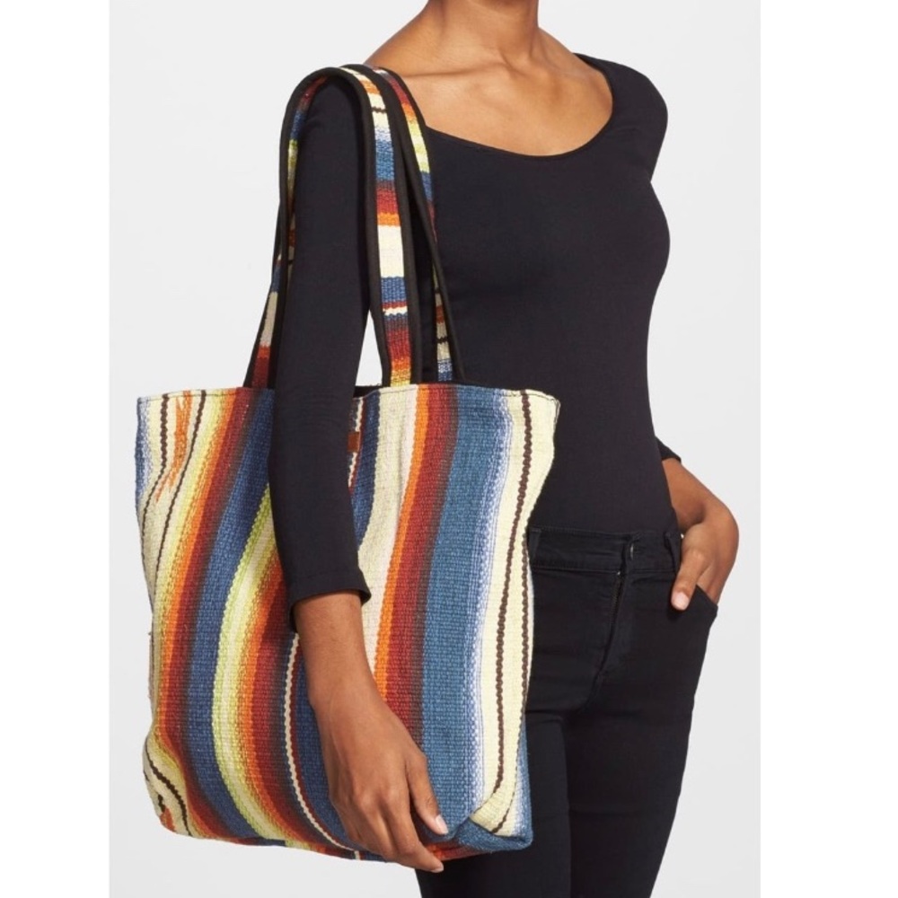 Billabong Multicolored Rainbow Striped Tote Bag